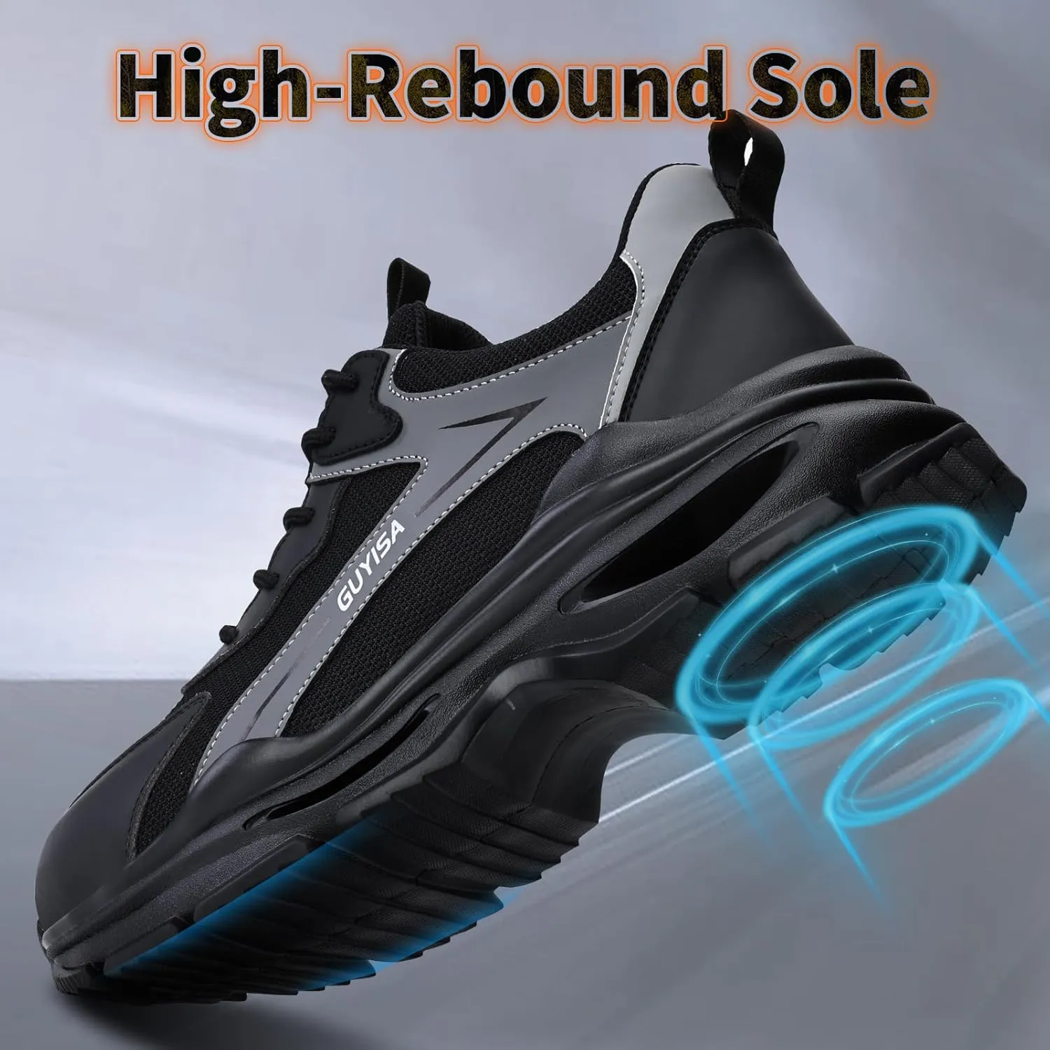 Steel Toe Shoes for Men Women Lightweight Work Shoes Comfortable Steel Toe Sneakers Indestructible Safety Sneakers Construction Tennis Shoe Smash Puncture Proof Unisex