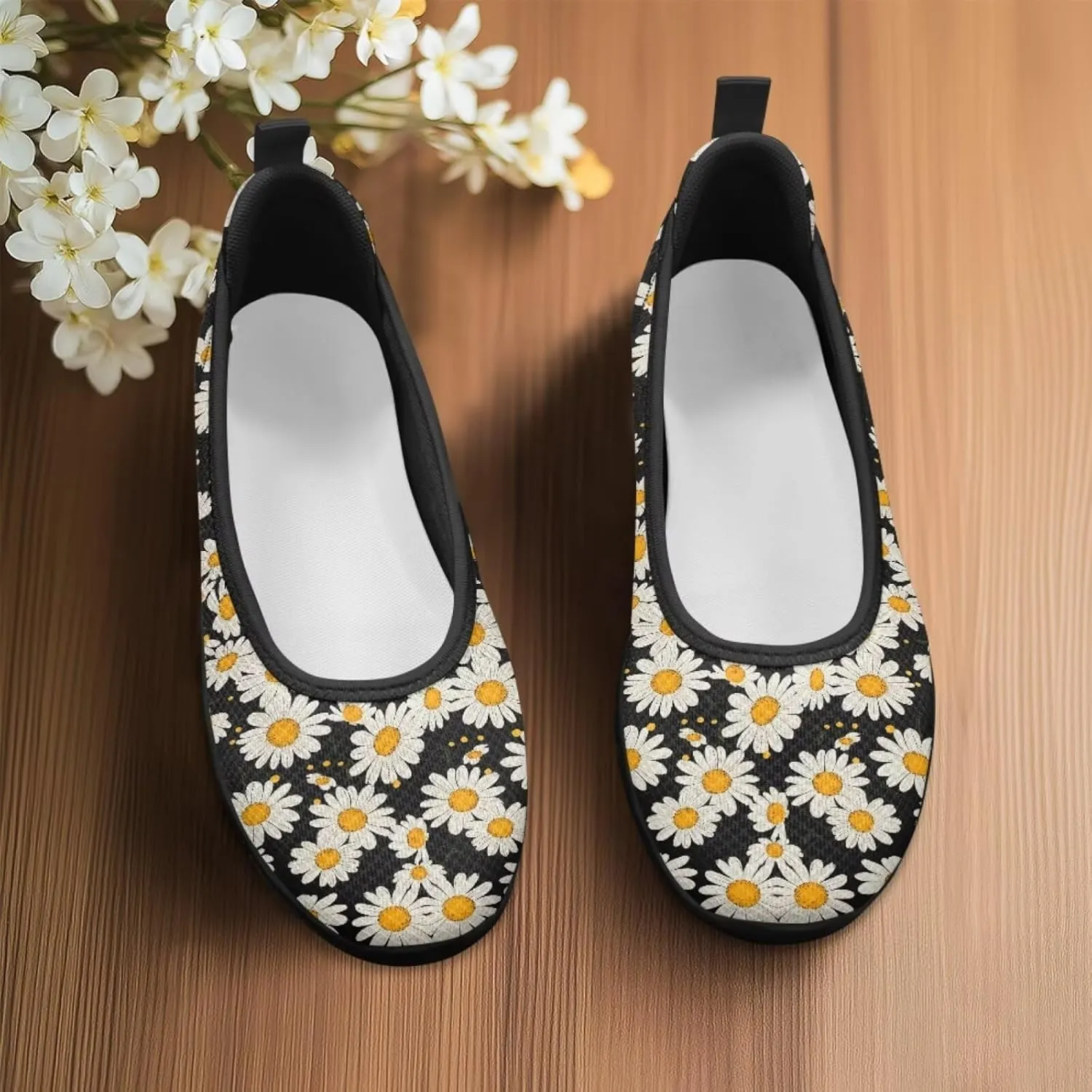 Various Floral Print Women's Flats Round Toe Ballet Loafers Lightweight Mesh Breathable Casual Sneakers Work & Travel
