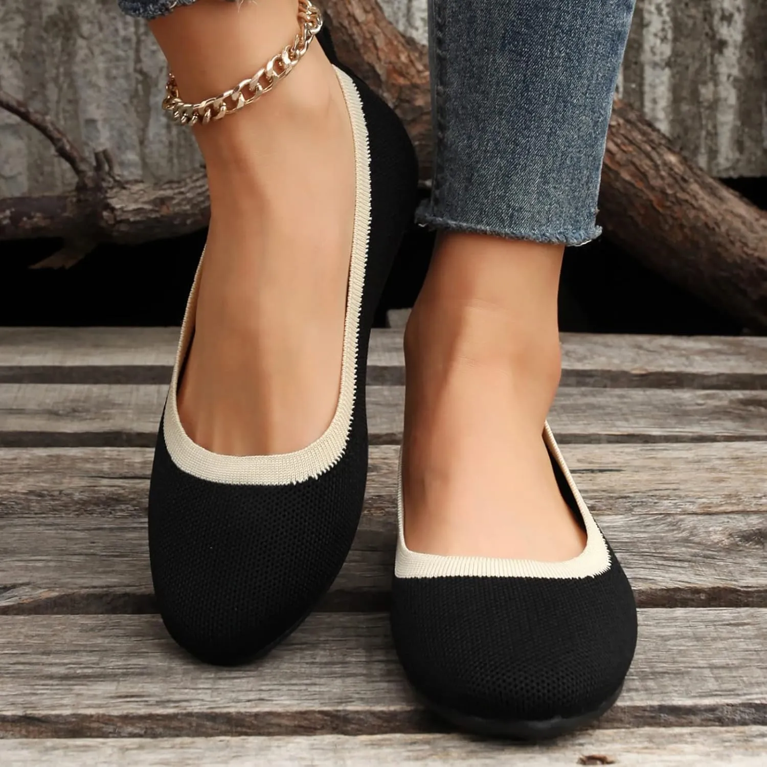 Women Flats Shoes Round Toe Comfortable Slip On Ballet Flats Ladies Walking Shoes for Dressy Casual Office Wedding