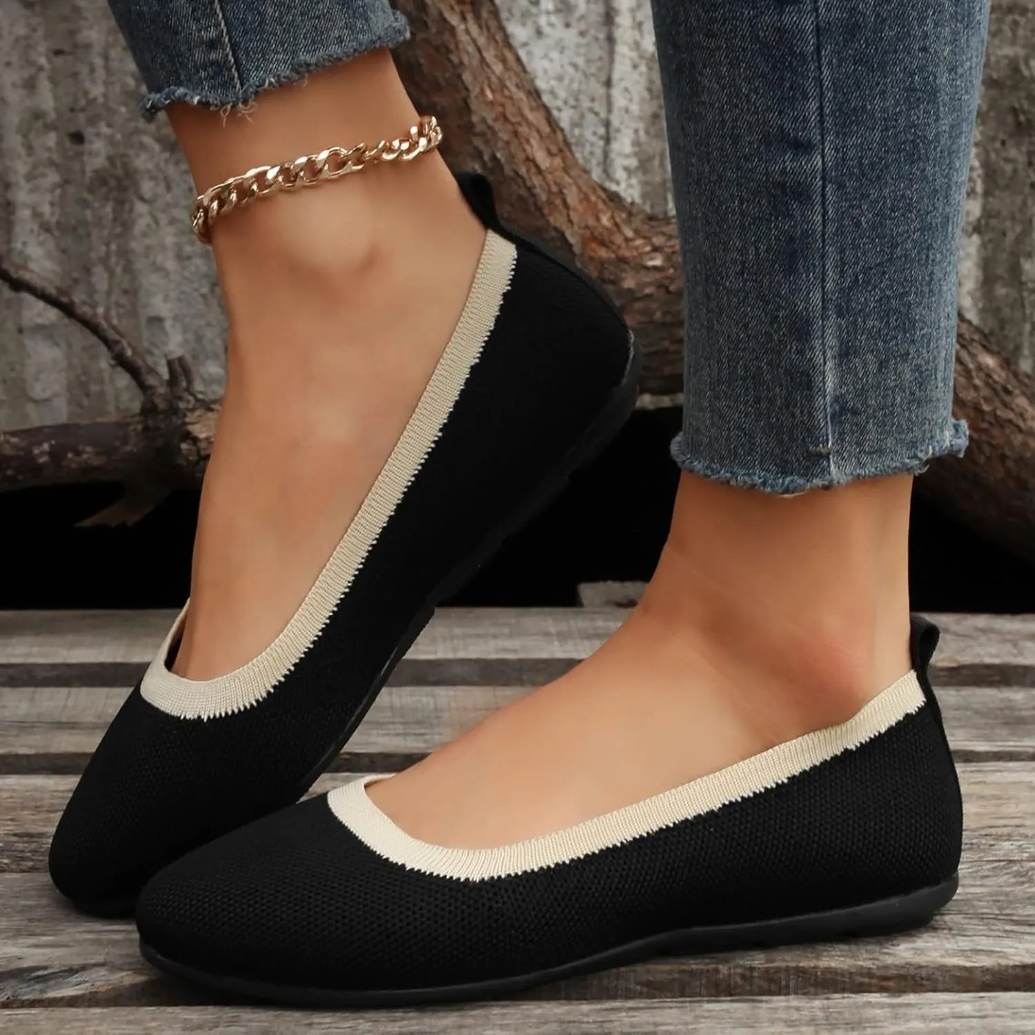 Women Flats Shoes Round Toe Comfortable Slip On Ballet Flats Ladies Walking Shoes for Dressy Casual Office Wedding