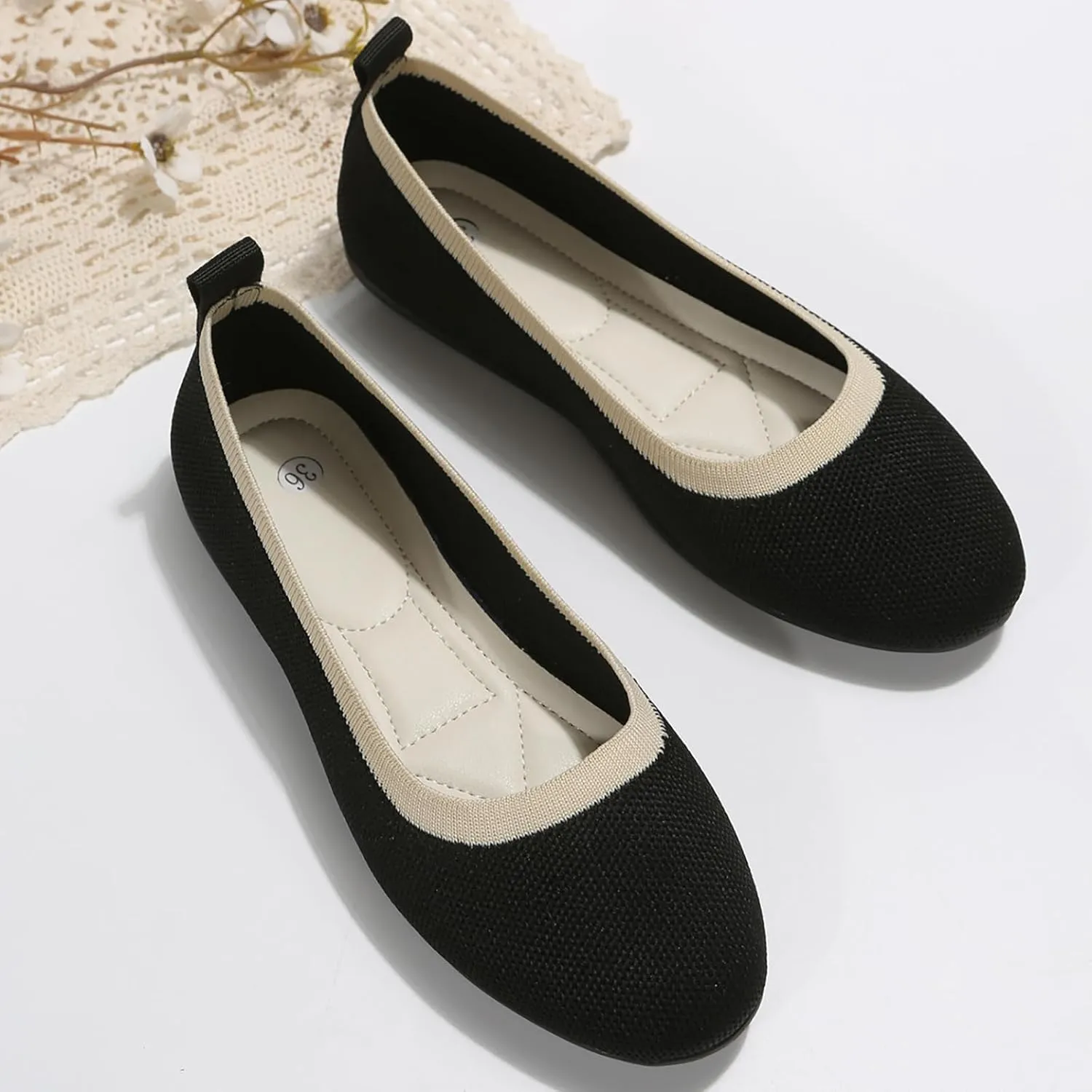 Women Flats Shoes Round Toe Comfortable Slip On Ballet Flats Ladies Walking Shoes for Dressy Casual Office Wedding