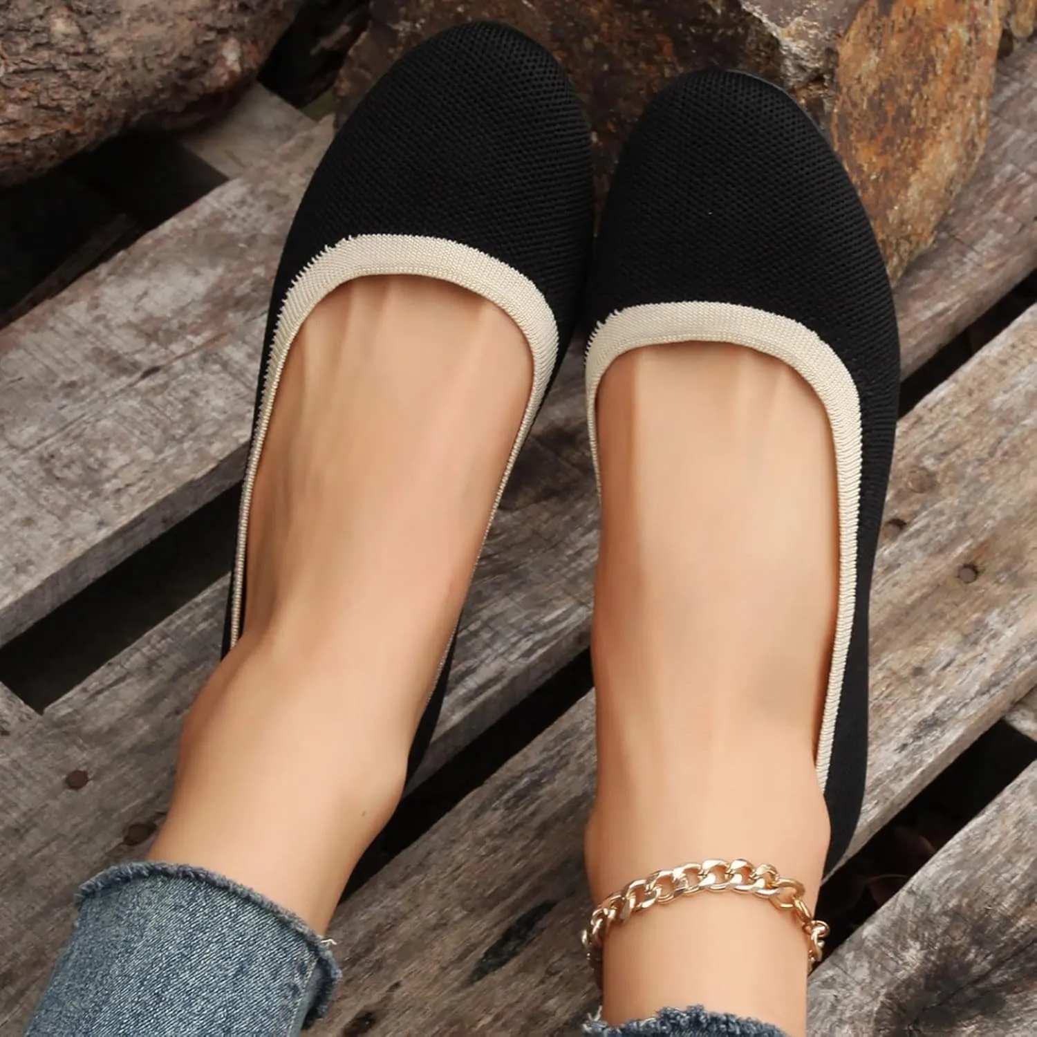 Women Flats Shoes Round Toe Comfortable Slip On Ballet Flats Ladies Walking Shoes for Dressy Casual Office Wedding