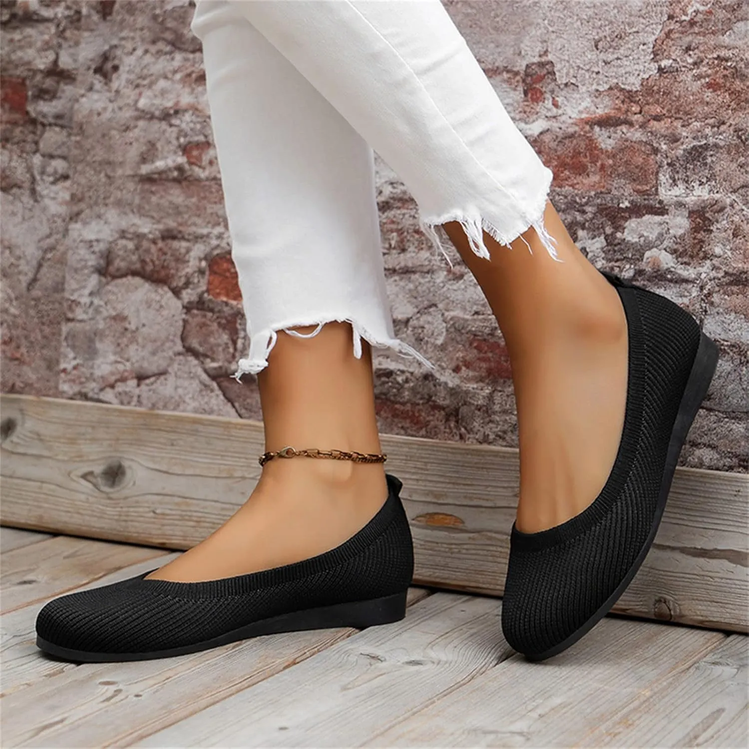 Women Flats Shoes Round Toe Comfortable Slip On Ballet Flats Ladies Walking Shoes for Dressy Casual Office Wedding