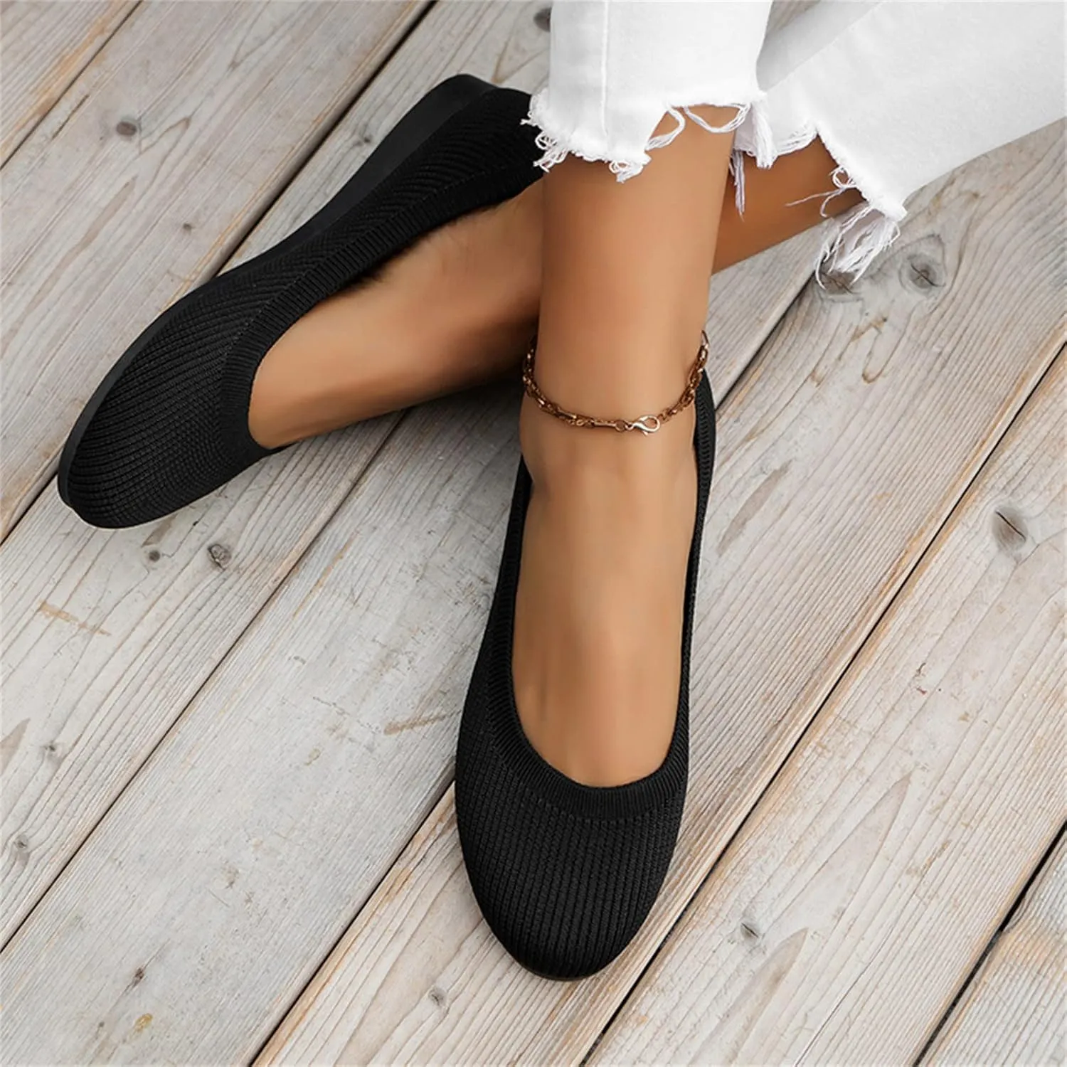 Women Flats Shoes Round Toe Comfortable Slip On Ballet Flats Ladies Walking Shoes for Dressy Casual Office Wedding