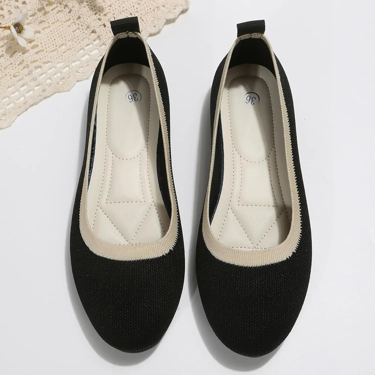 Women Flats Shoes Round Toe Comfortable Slip On Ballet Flats Ladies Walking Shoes for Dressy Casual Office Wedding