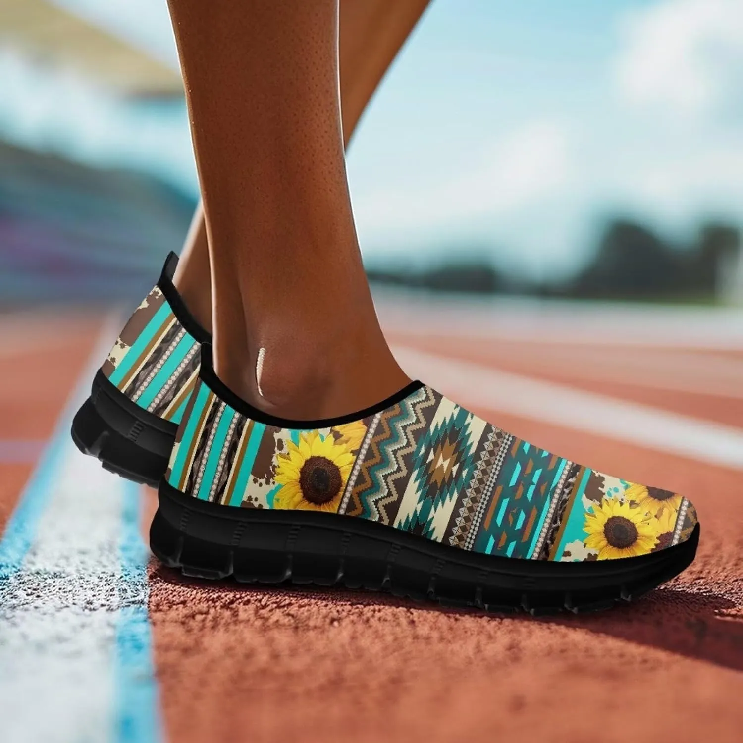 Women's Fashion Sneakers Slip On Walking Loafers Travel ShoesBlack Sole
