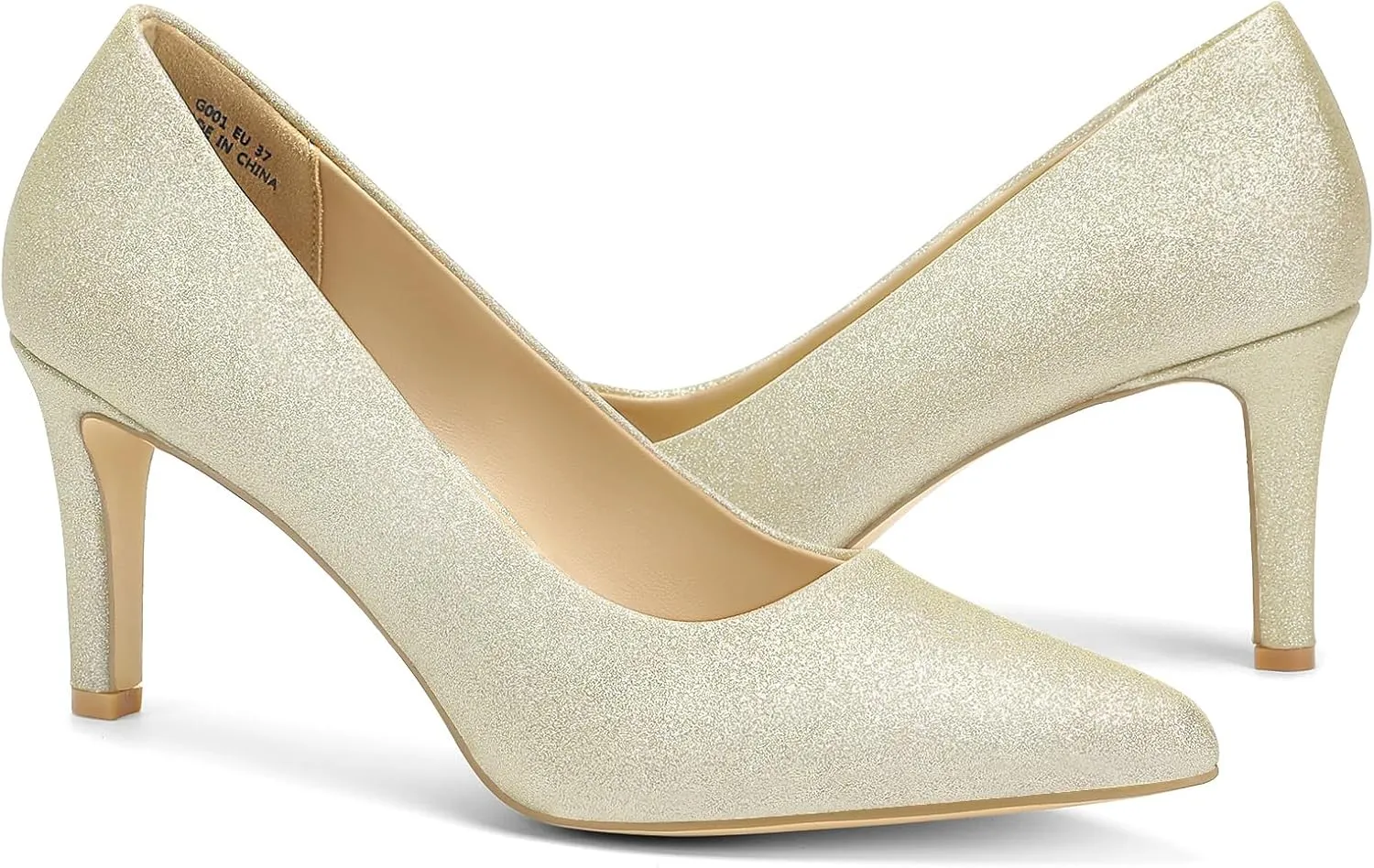 Women's Heels Closed Pointed Toe Pumps Stiletto High Heels Comfortable Wedding Party Dress Shoes 3-Inch