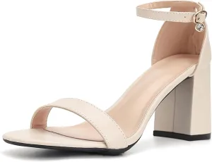 Women's Low Block Chunky Heels, Open Toe Ankle Strap Heels Sandals,Party & Dating Dress Heeled Shoes