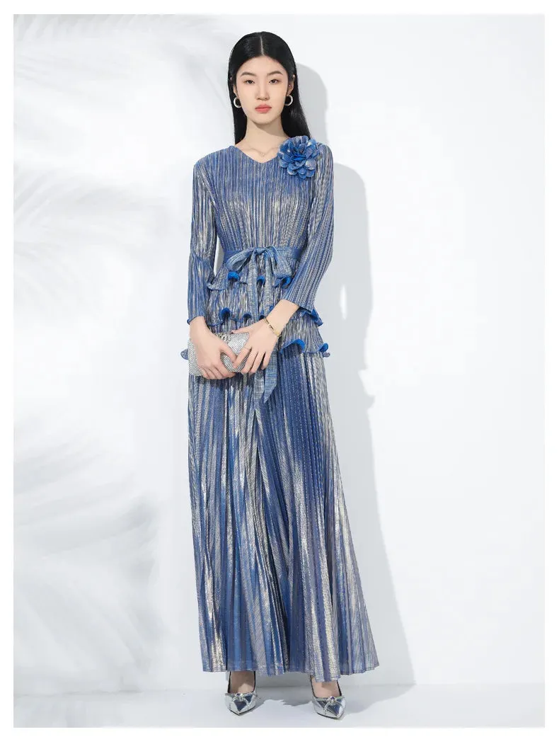 Women's Pleated Wide-Leg Pants & Top Set