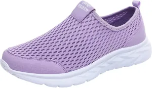 Womens Slip on Walking Shoes Non Slip Casual Running Sneakers Lightweight Flat Bottom Breathable Sports Shoes