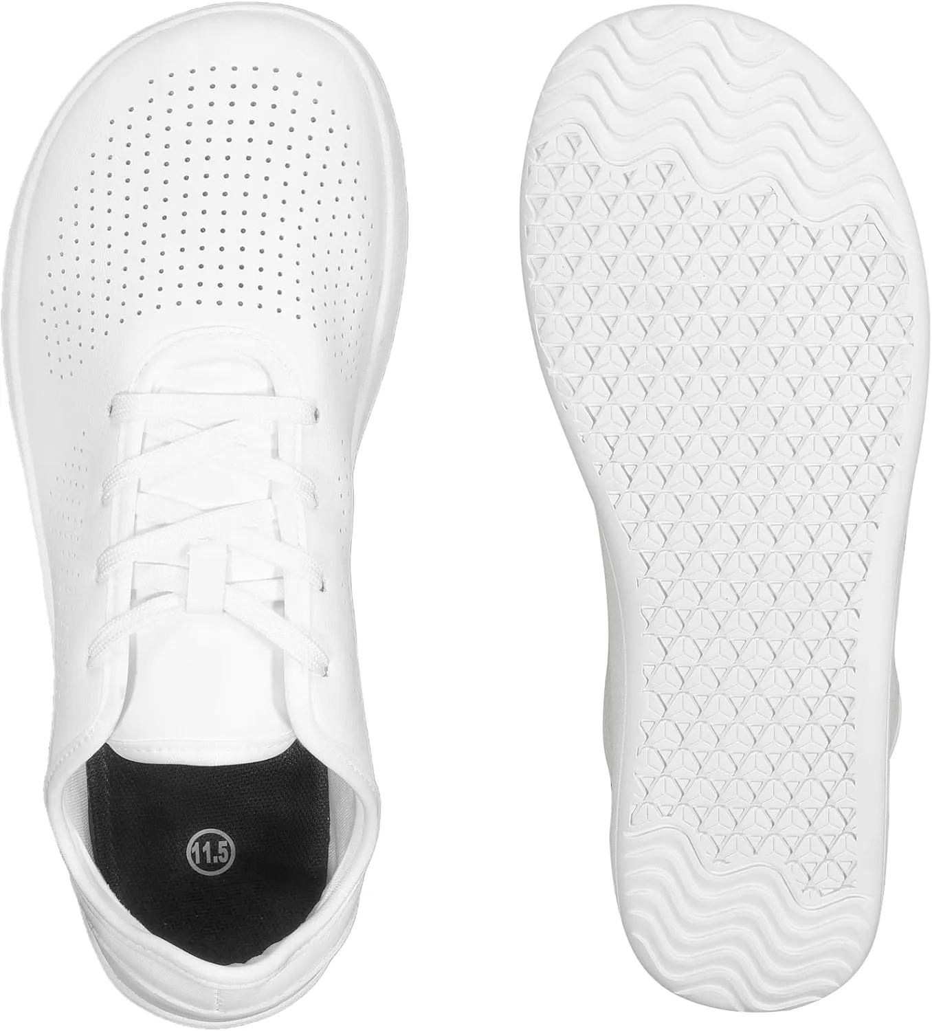 ZVC Barefoot Shoes Men Women Wide Toe Box Shoes Minimalist Zero Drop Sole Footwear, Fashion Sneakers Breathable PU Leather Casual Walking Shoes